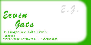 ervin gats business card